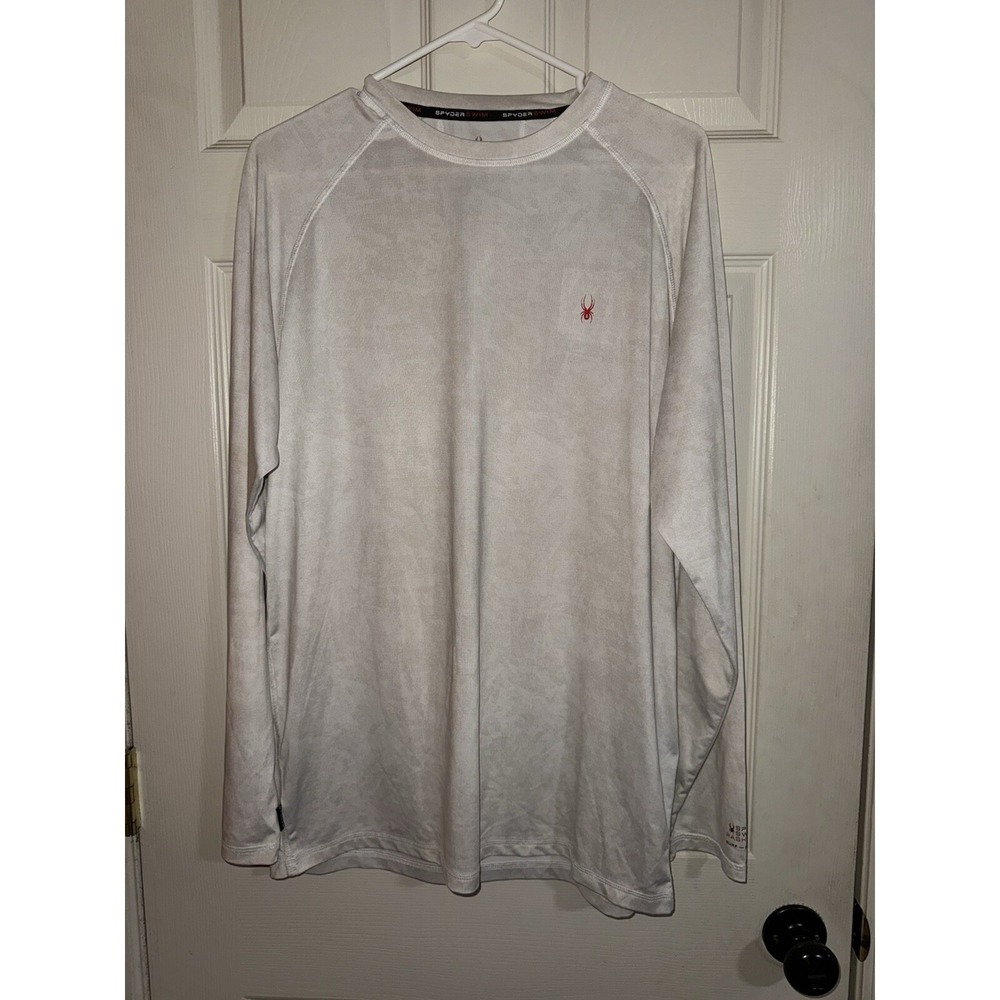Spyder Swim Men's‎ T-Shirt Heather Cream UPF50+ Rash Guard activewear